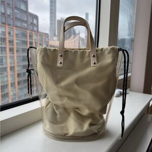 From Japan Clear PVC Tote with Cream Fabric Insert - Women's Bag
